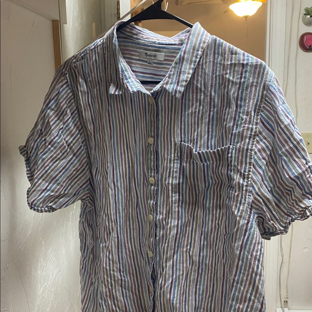 Madewell Pastel Striped Collared Shirt